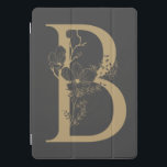 Cubierta Para iPad Pro Elegante B Boho Floral Monograma Gris Inicial Oro<br><div class="desc">Elegante B Boho Floral Monograma Gris Inicial Oro 

*cada carta tiene su propia lista; si su carta aún no está disponible,  por favor envíenme un mensaje y la moveré a la parte superior de la lista.</div>