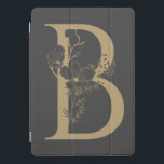 Cubierta Para iPad Pro Elegante B Boho Floral Monograma Gris Inicial Oro<br><div class="desc">Elegante B Boho Floral Monograma Gris Inicial Oro 

*cada carta tiene su propia lista; si su carta aún no está disponible,  por favor envíenme un mensaje y la moveré a la parte superior de la lista.</div>