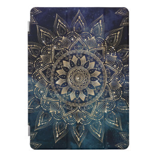 Cubierta Para iPad Pro Elegante galaxia azul Mandala dorada
