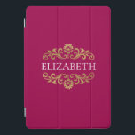 Cubierta Para iPad Pro Elegante Monograma Moda de oro rosado caliente<br><div class="desc">Un elegante estuche de ipad dorado y rosa caliente. Genial para volver a la escuela. Añade tu nombre entre el florecimiento floral de oro en la parte delantera. Diseñado para ti por Blackberry Boulevard.</div>