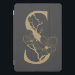 Cubierta Para iPad Pro Elegante S Boho Floral Monograma Gris Inicial Oro<br><div class="desc">Elegante S Boho Floral Monograma Gris Inicial *cada carta tiene su propio listado; si su carta aún no está disponible,  por favor envíenme un mensaje y la moveré a la parte superior de la lista.</div>