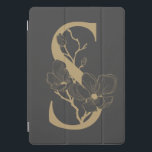 Cubierta Para iPad Pro Elegante S Boho Floral Monograma Gris Inicial Oro<br><div class="desc">Elegante S Boho Floral Monograma Gris Inicial *cada carta tiene su propio listado; si su carta aún no está disponible,  por favor envíenme un mensaje y la moveré a la parte superior de la lista.</div>