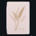 Cubierta Para iPad Pro Elegante y personalizada línea botánica de oro art<br><div class="desc">Este delicado diseño botánico presenta hojas de oro intrincadamente dibujadas contra un suave fondo rosa rubor, creando una estética sofisticada y atemporal. Inspirado por la elegancia de la naturaleza y el arte minimalista de líneas, este diseño es perfecto para aquellos que aprecian la simplicidad refinada con un toque de lujo....</div>