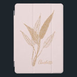 Cubierta Para iPad Pro Elegante y personalizada línea botánica de oro art<br><div class="desc">Este delicado diseño botánico presenta hojas de oro intrincadamente dibujadas contra un suave fondo rosa rubor, creando una estética sofisticada y atemporal. Inspirado por la elegancia de la naturaleza y el arte minimalista de líneas, este diseño es perfecto para aquellos que aprecian la simplicidad refinada con un toque de lujo....</div>