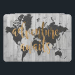 Cubierta Para iPad Pro Explorador joven VI<br><div class="desc">Un diseño lindo con una frase de texto dorada y un mapa negro del mundo sobre un fondo de tabla gris. Artista: Studio W</div>