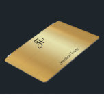 Cubierta Para iPad Pro Faux Gold Metallic Look Calligraphy Monogramado<br><div class="desc">Faux Gold Metallic Look Calligraphy Monogramed Modern Elegant Template iPad Pro Cover,  iPad Cases & Covers.</div>
