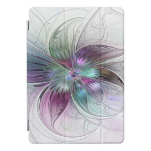Cubierta Para iPad Pro Flor Abstracta Colorida Arte Fractal Floral Modern
