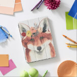 Cubierta Para iPad Pro Flor Crown Forester Fox<br><div class="desc">Esta acuarela tiene un retrato suave de un zorro adornado con una corona de flores | Por Grace Popp</div>