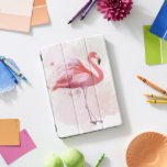 Cubierta Para iPad Pro Fluffy Flamingo<br><div class="desc">"Fluffy Flamingo" de Fab Funky.  Presenta un único flamenco en forma de acuarela.</div>