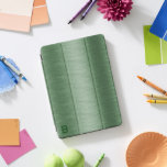 Cubierta Para iPad Pro Fores Monograma de imagen de textura metálica verd<br><div class="desc">Imagen de color verde del fondo de textura metálica de un aspecto de aluminio cepillado con un monograma personalizado: diseño simple y minimalista.</div>