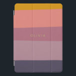 Cubierta Para iPad Pro Formas de bloques de color de tierra Purple Person<br><div class="desc">Un diseño gráfico simple y colorido de formas orgánicas bloqueadas de color en una hermosa paleta de colores cálidos de mostaza,  malva y morado oscuro,  personalizado con el nombre o las palabras de su elección.</div>
