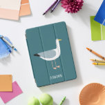 Cubierta Para iPad Pro Fun Seagull<br><div class="desc">Una gaviota fresca parada al lado del océano. Ideal para los amantes de los pájaros y de la costa. Cambie o quite el nombre al personalizar.</div>