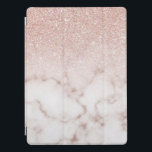 Cubierta Para iPad Pro Gradiente de mármol blanco Rosa dorado glamuroso P<br><div class="desc">Este elegante diseño es perfecto para la moderna y elegante moda. En el fondo de un fondo de piedra de mármol rosa y blanco, se ha imprimido un gradiente oscuro purpurina de color rosa falso. Es glamuroso, moda, lujoso, moderno y elegante. ***NOTA DE DISEÑO IMPORTANTE: Para cualquier solicitud de diseño...</div>