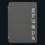 Cubierta Para iPad Pro Grumpa | Gracioso abuelo gruñón en blanco y negro<br><div class="desc">¡Un estuche para iPad sólo para Grumpa! Personalizado usando un tipo de letra retro en blanco sobre fondo negro. Gran regalo de broma para el gruñón abuelo.</div>