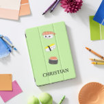 Cubierta Para iPad Pro Ilustracion estilo Sushi KAWAII Personalizado<br><div class="desc">Con los adorables ilustraciones de sushi en los que mi hija y yo trabajamos juntos. Nos encanta el sushi e ilustrarlos juntos fue muy divertido. Este diseño de funda de tableta está en un fondo verde,  pero cambia el color como desee. (disponible en otros modelos)</div>