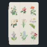 Cubierta Para iPad Pro Ilustracion Floral Vintage Minimalista Botánico<br><div class="desc">Esta cubierta del iPad incluye una serie de detallados ilustraciones florales vintage dispuestos verticalmente sobre un fondo crema suave. El diseño combina el encanto botánico con la elegancia clásica, haciéndolo perfecto para los amantes del jardín, los amantes de la naturaleza o los amantes del arte floral atemporal con una estética...</div>
