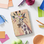 Cubierta Para iPad Pro Klimt Giraffe | Adornadas En Flores<br><div class="desc">Esta imagen muestra una jirafa dulce adornada con una corona de flores | Por Victoria Borges</div>
