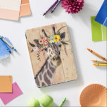 Cubierta Para iPad Pro Klimt Giraffe | Corona De Flores<br><div class="desc">Esta imagen muestra una jirafa dulce adornada con una corona de flores | Por Victoria Borges. ID de la imagen: 128245GG</div>