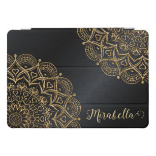 Cubierta Para iPad Pro Mandala elegante personalizada en negro y oro