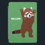 Cubierta Para iPad Pro Mensaje de Personalizado de Panda Rojo Cute person<br><div class="desc">Cree una cubierta personalizada para proteger su equipo cuando añada su nombre a esta cubierta con un ilustracion de un panda rojo parado sobre dos piernas contra un fondo verde brillante. Sobre el ilustracion: Los pandas rojos son una especie en peligro de extinción que vive en las montañas de Nepal,...</div>