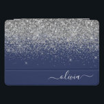 Cubierta Para iPad Pro Monograma de esparkle Purpurina azul de la marina<br><div class="desc">Relieve metalizado de Purpurina de espuma metálica de de imitación azul de plata y marina Monograma nombre Funda de portátil. Esto hace que el dulce perfecto cumpleaños 16, boda, ducha de novia, aniversario, ducha de bebé o fiesta de soltera sea regalo para alguien que ama el lujo glam y los...</div>
