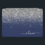 Cubierta Para iPad Pro Monograma de esparkle Purpurina azul de la marina<br><div class="desc">Relieve metalizado de Purpurina de espuma metálica de de imitación azul de plata y marina Monograma nombre Funda de portátil. Esto hace que el dulce perfecto cumpleaños 16, boda, ducha de novia, aniversario, ducha de bebé o fiesta de soltera sea regalo para alguien que ama el lujo glam y los...</div>