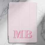 Cubierta Para iPad Pro Monograma inicial rosado moderno minimalista<br><div class="desc">Estuche de Monograma inicial rosado Minimalista moderno para iPad. Cree su propio estuche iPad personalizado con el nombre inicial del personalizado.</div>