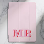 Cubierta Para iPad Pro Monograma inicial rosado rojo moderno minimalista<br><div class="desc">Estuche de Monograma inicial Minimalista Rojo Rosado Moderno para iPad. Cree su propio estuche iPad personalizado con el nombre inicial del personalizado.</div>