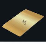 Cubierta Para iPad Pro Monograma manuscrito metálico Aspecto Faux Gold<br><div class="desc">Aspecto metálico Faux Gold Monograma moderno elegante de plantilla para iPad Pro,  estuches y cubiertas para iPad.</div>