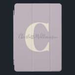 Cubierta Para iPad Pro Monograma simple y personalizado en Lilac<br><div class="desc">Monograma simple personalizado y nombre en el estuche para iPad Lilac</div>