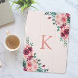 Cubierta Para iPad Pro Monograma Watercolor Boho Borgoña Rosa Floral<br><div class="desc">Mejora tu iPad con una cubierta de flores Rosa de color acuático de color boho rosa de Borgoña Monograma,  diseñada para los amantes del boho floral. ¡Personalízalo hoy!</div>