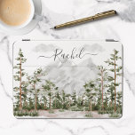 Cubierta Para iPad Pro Monogramaje de la Montaña de las Acuarelas y el Bo<br><div class="desc">Abrace lo salvaje con nuestro estuche Monogrammed Watercolor Mountain y Forest iPad Air Case! Personalice su monograma con un toque rústico de estilo boho. ¡Lleva la naturaleza adonde vayas!</div>