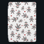 Cubierta Para iPad Pro Monos Cute Sock con el patrón del corazón rojo<br><div class="desc">Esta portada inteligente de iPad con estampado de mono calcetín es perfecta para cualquiera que ame los monos calcetín y quiera mostrarlo en su iPad!</div>