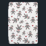 Cubierta Para iPad Pro Monos Cute Sock con el patrón del corazón rojo<br><div class="desc">Esta portada inteligente de iPad con estampado de mono calcetín es perfecta para cualquiera que ame los monos calcetín y quiera mostrarlo en su iPad!</div>