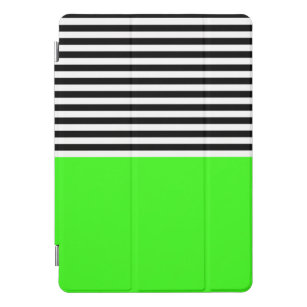 Cubierta Para iPad Pro Neon Green con rayas negras y blancas