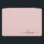 Cubierta Para iPad Pro Nombre del Monograma de Rubor Dusty Pink Moderne S<br><div class="desc">Rubor Dusty Pink Simple Script Monograma Nombre Laptop Funda. Esto hace que el dulce perfecto cumpleaños 16,  boda,  ducha de novia,  aniversario,  ducha de bebé o fiesta de soltera sea regalo para alguien que ama el lujo glam y los estilos de moda.</div>