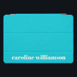 Cubierta Para iPad Pro Nombre personalizado de color sólido turquesa oscu<br><div class="desc">Cubierta para iPad Pro de color sólido azul turquesa suave y negrita</div>