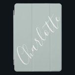 Cubierta Para iPad Pro Nombre personalizado de guión minimalista azul tur<br><div class="desc">Nombre de tipografía de guión minimalista en estuche Dusty Blue iPad</div>