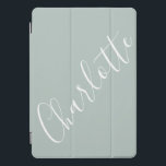 Cubierta Para iPad Pro Nombre personalizado de guión minimalista azul tur<br><div class="desc">Nombre de tipografía de guión minimalista en estuche Dusty Blue iPad</div>