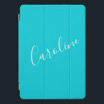 Cubierta Para iPad Pro Nombre personalizado del color de color turquesa d<br><div class="desc">Cubierta para iPad Pro de color sólido color turquesa con guión corto</div>