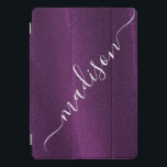 Cubierta Para iPad Pro Nombre personalizado del Personalizado del rompeca<br><div class="desc">Las tapas del iPad de nombre personalizado del Personalizado Shimmer Purpurina morado cuentan con un moderno shimmer purpurina morado con su nombre personalizado en el centro. Diseñado por ©Evco Studio www.zazzle.com/store/evcostudio</div>