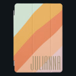 Cubierta Para iPad Pro Nombre personalizado Retro Bright Pastel Summer<br><div class="desc">Este estuche personalizado para iPad presenta un diseño moderno de bloques de color diagonal en suaves tonos pastel de menta, melocotón y coral. Una audaz personalización vertical de nombres añade un toque personal elegante, lo que lo hace ideal para estudiantes, creativos o cualquiera que quiera llevar su tecnología de una...</div>