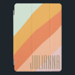 Cubierta Para iPad Pro Nombre personalizado Retro Bright Pastel Summer<br><div class="desc">Este estuche personalizado para iPad presenta un diseño moderno de bloques de color diagonal en suaves tonos pastel de menta, melocotón y coral. Una audaz personalización vertical de nombres añade un toque personal elegante, lo que lo hace ideal para estudiantes, creativos o cualquiera que quiera llevar su tecnología de una...</div>