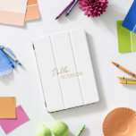 Cubierta Para iPad Pro Nombre simple y elegante moderno<br><div class="desc">Cubierta moderna de imitación de oro para iPad con un diseño sencillo y mínimo personalizado con tu nombre en un guión elegante y fuente sans serif contemporánea.</div>