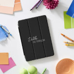 Cubierta Para iPad Pro Nombre simple y elegante moderno<br><div class="desc">Cubierta moderna en negro para iPad con un diseño sencillo y mínimo personalizado con tu nombre en un guión elegante y fuente sans serif contemporánea.</div>