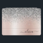 Cubierta Para iPad Pro Oro Rosa - Monograma Purpurina Rubor rosado platea<br><div class="desc">Oro Rosa - Purpurina de espuma metálica de Relieve metalizado Rubor Rosado y Plata Cepillado Monograma Metalizado Nombre Funda portátil. Esto hace que el dulce perfecto cumpleaños 16, boda, ducha de novia, aniversario, ducha de bebé o fiesta de soltera sea regalo para alguien que ama el lujo glam y los...</div>