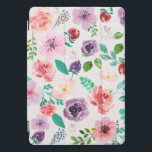 Cubierta Para iPad Pro Patrón de las flores de colores de las acuarelas<br><div class="desc">Patrón de flores de acuarela moderno elegante con monograma opcional.</div>