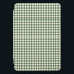 Cubierta Para iPad Pro Patrón de tracción de Gingham de Retro Verde<br><div class="desc">Funda del patrón de plancha de Gingham retro verde lindo</div>