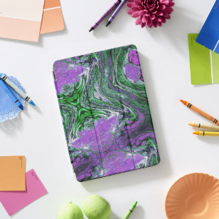 Cubierta Para iPad Pro Pintura abstracta púrpura y verde
