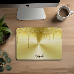 Cubierta Para iPad Pro Purpurina de deducción de oro de lujo Sparkle Pers<br><div class="desc">Hermoso Purpurina De Perforación De Oro Esparkle De Lujo Con Textura Metalizado Cinta Diseño Personalizado iPad Pro</div>